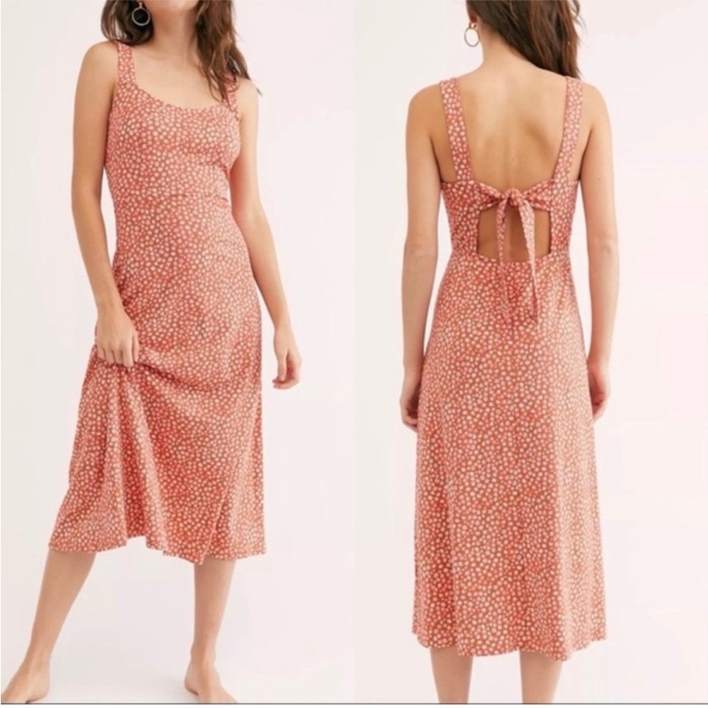 Free People Rust Floral Midi Dress